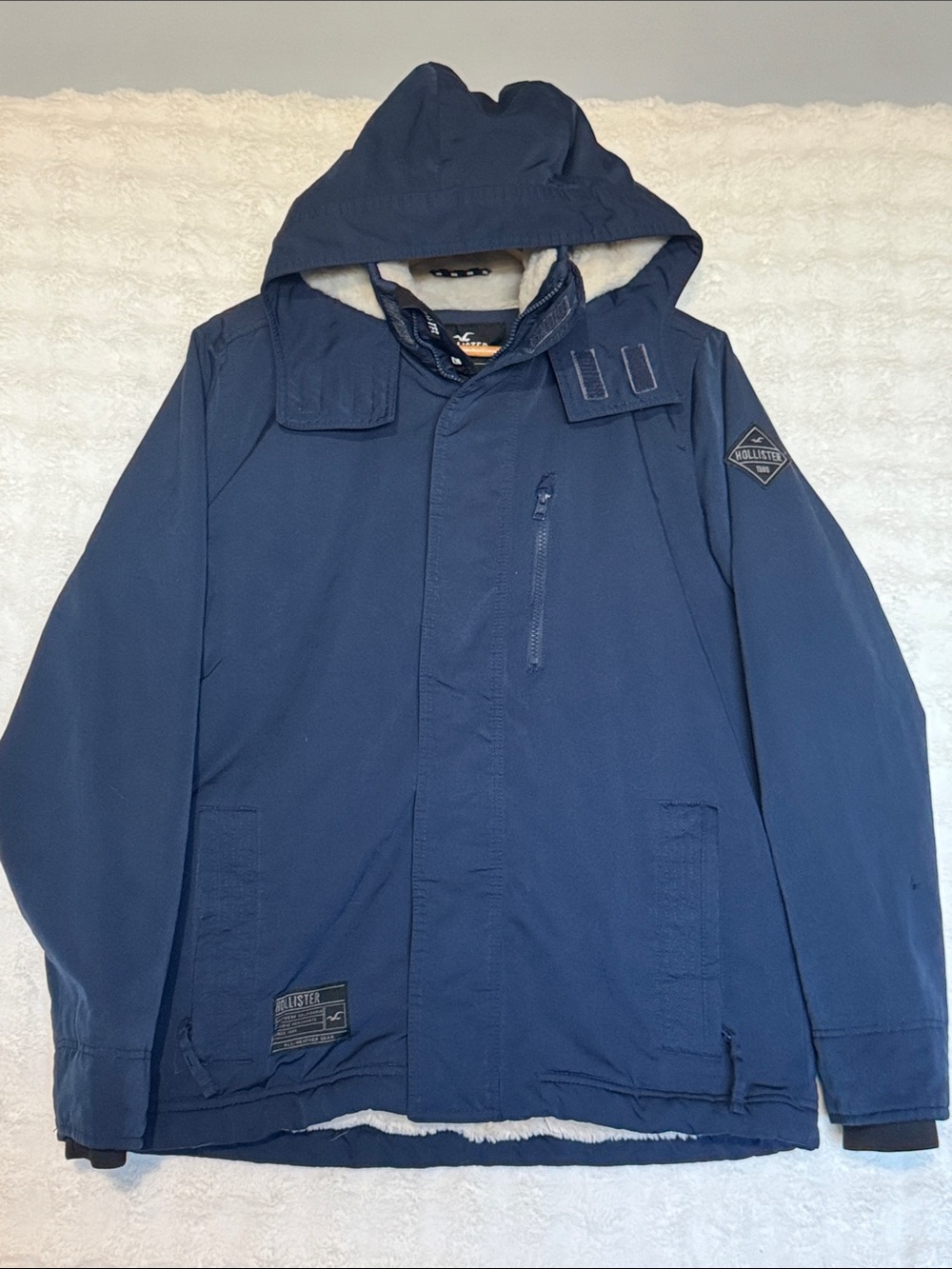 Hollister All Weather Jacket Blue Size Medium